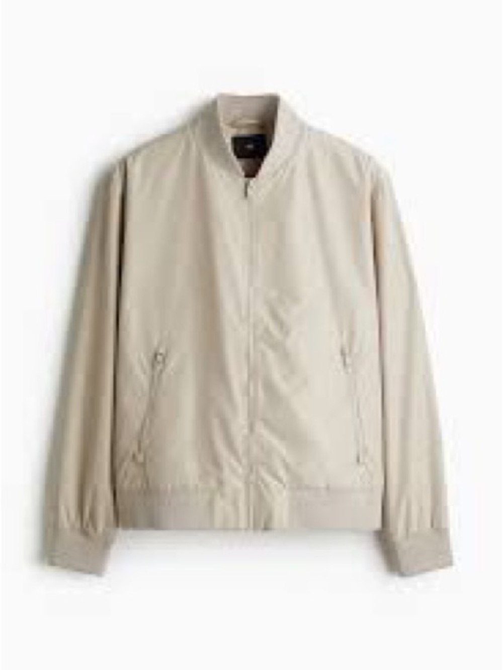 h&m Men's Beige Bomber Jacket - Classic Lightweight Coat